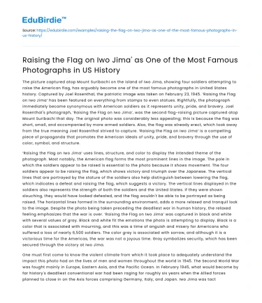 Iconic ‘Raising the Flag on Iwo Jima’ Photo in US History