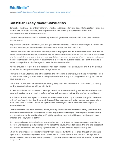 Defining Generational Identity: A Complex Analysis