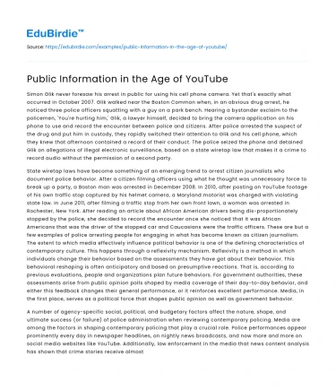 Public Information in the Age of YouTube