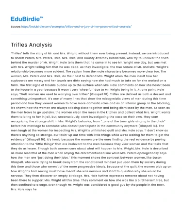 Trifles Analysis