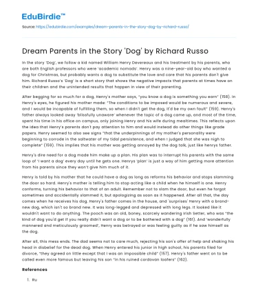 Dream Parents in the Story ‘Dog’ by Richard Russo