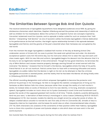 The Similarities Between Sponge Bob And Don Quixote