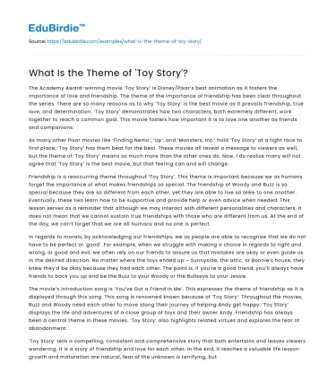 What Is the Theme of ‘Toy Story’?