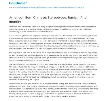 American Born Chinese: Stereotypes, Racism And Identity