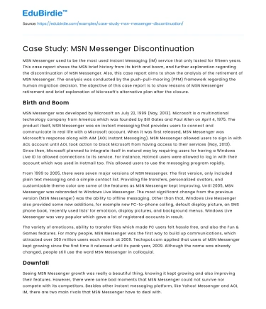 Case Study: MSN Messenger Discontinuation