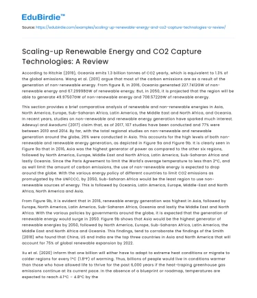 Scaling-up Renewable Energy and CO2 Capture Technologies: A Review