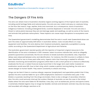 The Perils of Fire Ant Infestations