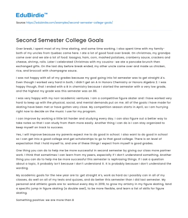 Second Semester College Goals