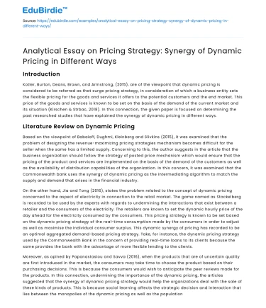 Pricing Mechanisms in Modern Markets