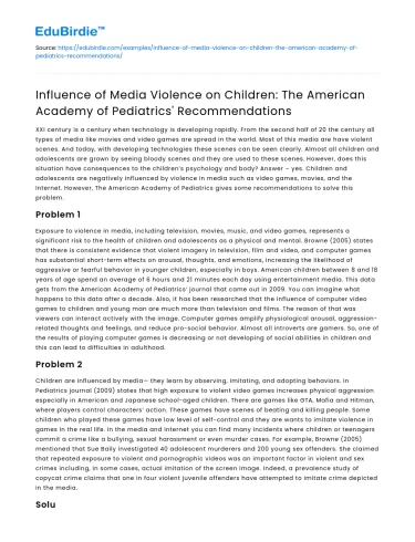 Media Violence Impact on Kids: AAP Recommendations