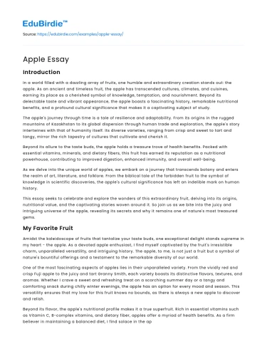 Apple Essay