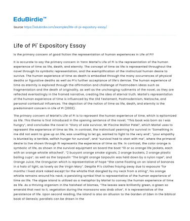Life of Pi’ Expository Essay