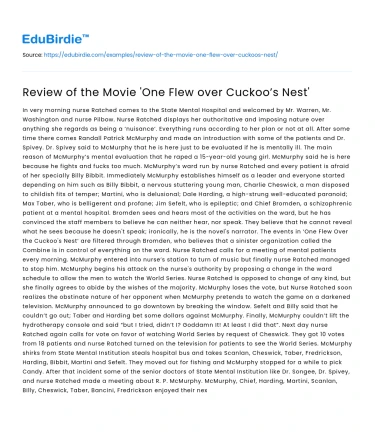 The Cinematic Genius of ‘One Flew Over the Cuckoo’s Nest’