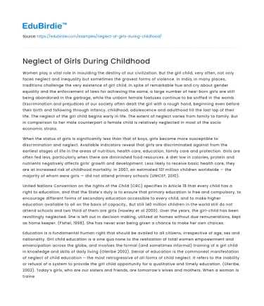 Neglect of Girls During Childhood