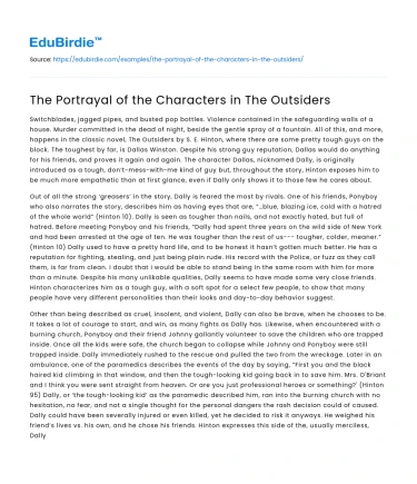 The Portrayal of the Characters in The Outsiders