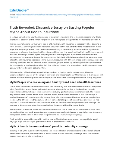 Debunking Health Insurance Myths