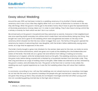 Essay about Wedding