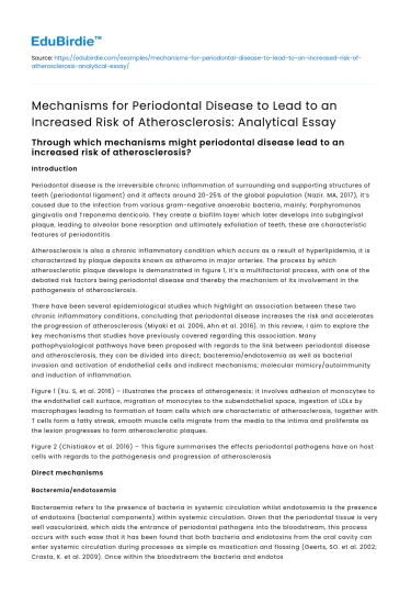 Periodontal Disease and Atherosclerosis Risk