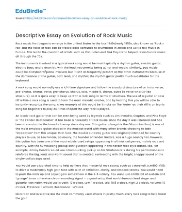 The Dynamic Evolution of Rock Music