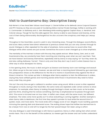 Visit to Guantanamo Bay: Descriptive Essay
