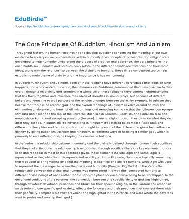 The Core Principles Of Buddhism, Hinduism And Jainism