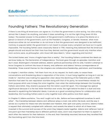 Founding Fathers: The Revolutionary Generation