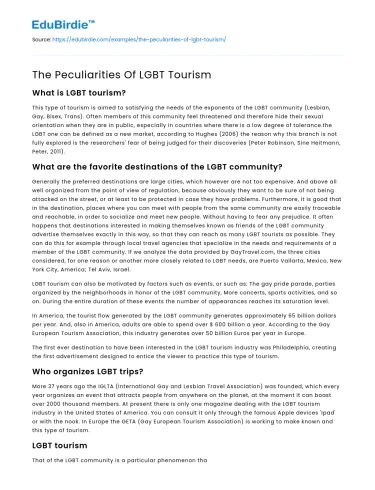 The Peculiarities Of LGBT Tourism