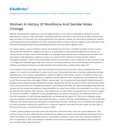 Women In History Of Workforce And Gender Roles Change