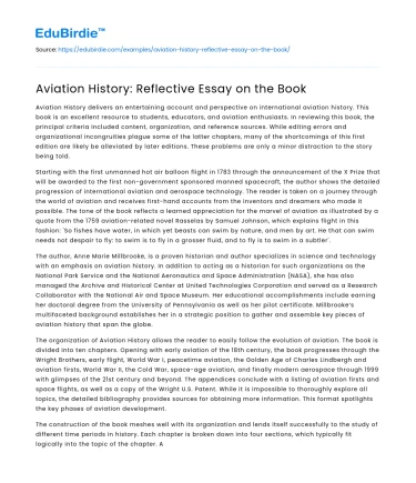 Aviation History: Reflective Essay on the Book