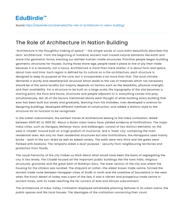 The Role of Architecture in Nation Building