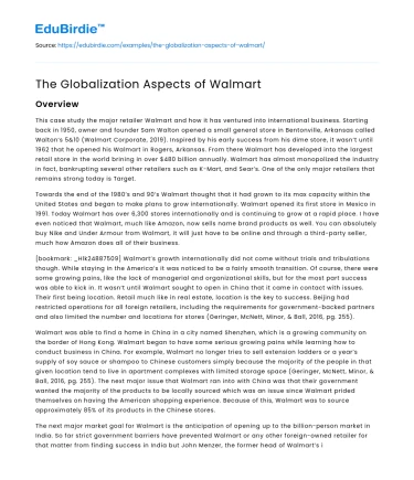 The Globalization Aspects of Walmart