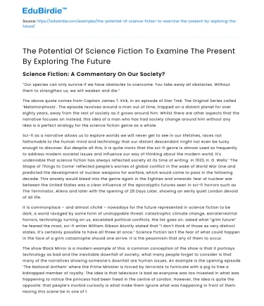 Science Fiction: Examining Present Through Future