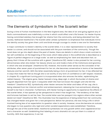 The Elements of Symbolism in The Scarlett letter