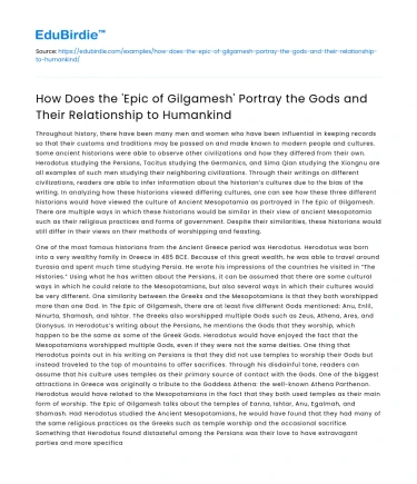 Gods in ‘Epic of Gilgamesh’ and Their Relationship with Humans