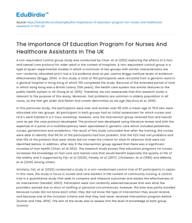 Importance of Education for UK Nurses & Healthcare Assistants