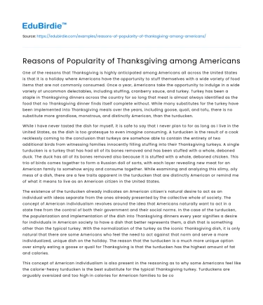 Reasons of Popularity of Thanksgiving among Americans