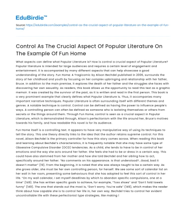 Control in Popular Literature: Fun Home