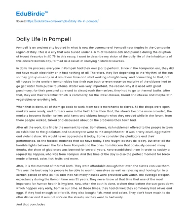 Daily Life in Pompeii