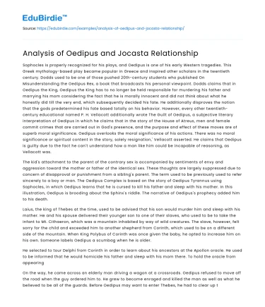 Analysis of Oedipus and Jocasta Relationship