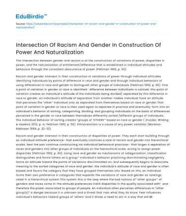 Racism and Gender in Power Structures