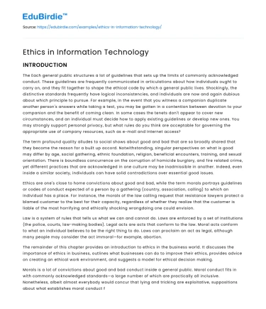 Ethics in Information Technology