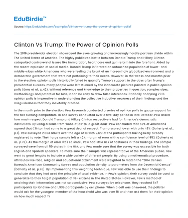 Clinton Vs Trump: The Power of Opinion Polls