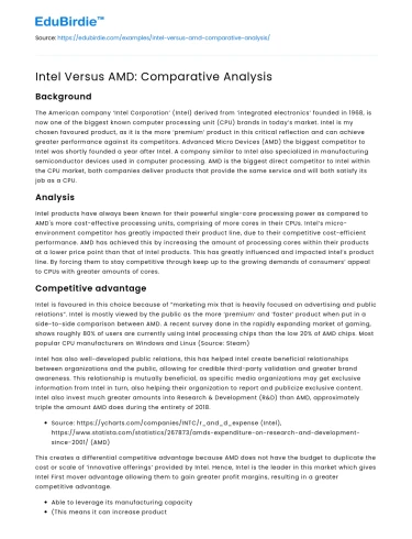 Intel Versus AMD: Comparative Analysis
