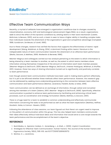Team Dynamics through Communication