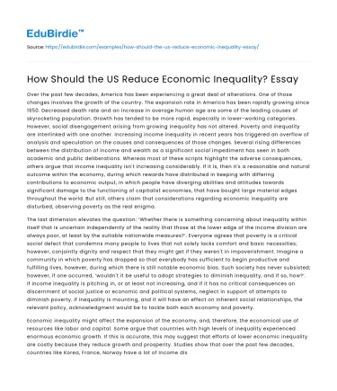 How Should the US Reduce Economic Inequality? Essay
