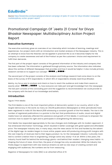 Jeeto 21 Crore’ Campaign for Divya Bhaskar: Project Report