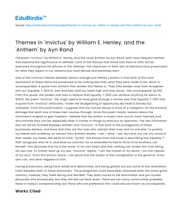 Resilience and Individualism in Literature