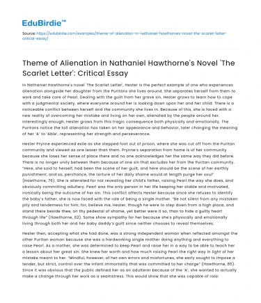 Alienation in ‘The Scarlet Letter’