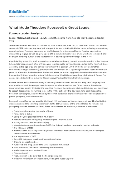 What Made Theodore Roosevelt a Great Leader