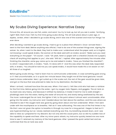 My Scuba Diving Experience: Narrative Essay